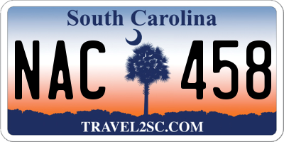 SC license plate NAC458