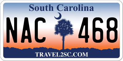 SC license plate NAC468