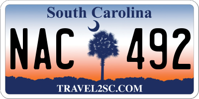 SC license plate NAC492