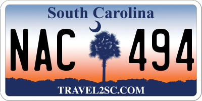 SC license plate NAC494