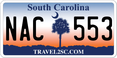 SC license plate NAC553