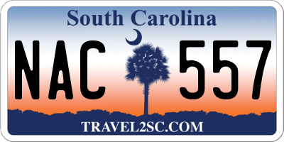 SC license plate NAC557
