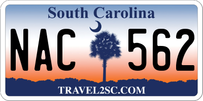 SC license plate NAC562