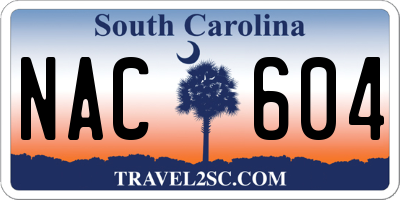 SC license plate NAC604