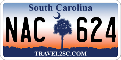 SC license plate NAC624