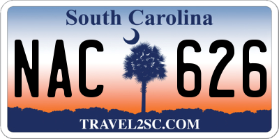 SC license plate NAC626