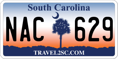 SC license plate NAC629