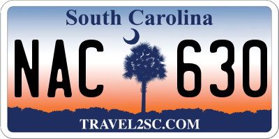 SC license plate NAC630