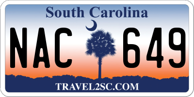 SC license plate NAC649