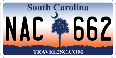 SC license plate NAC662