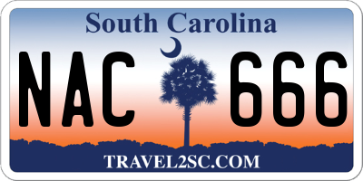 SC license plate NAC666