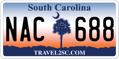 SC license plate NAC688