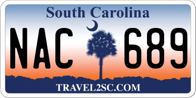 SC license plate NAC689