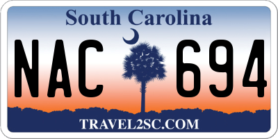 SC license plate NAC694