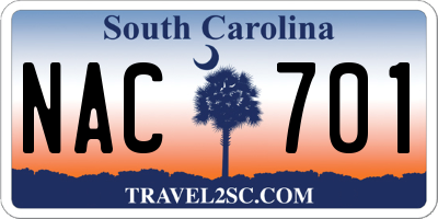 SC license plate NAC701