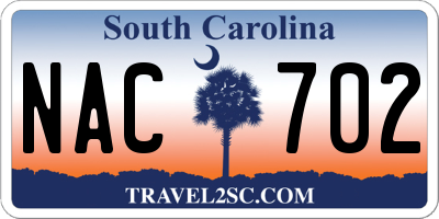 SC license plate NAC702