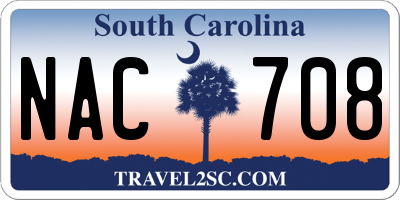 SC license plate NAC708