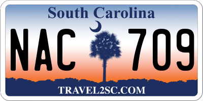 SC license plate NAC709