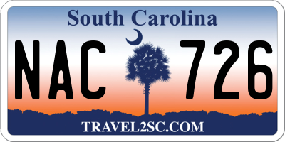 SC license plate NAC726