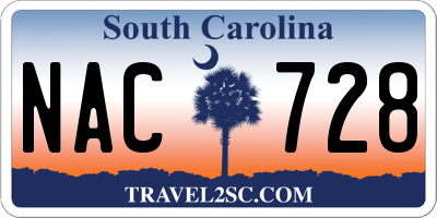 SC license plate NAC728