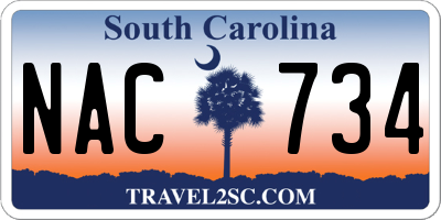 SC license plate NAC734