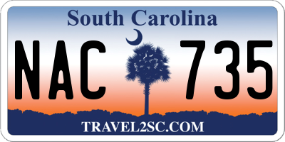 SC license plate NAC735