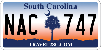 SC license plate NAC747
