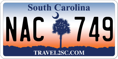 SC license plate NAC749