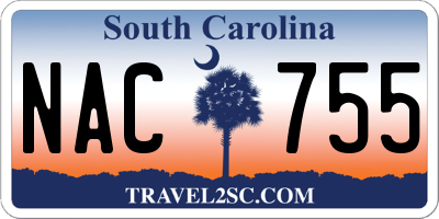 SC license plate NAC755
