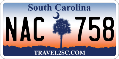 SC license plate NAC758