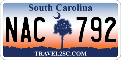 SC license plate NAC792