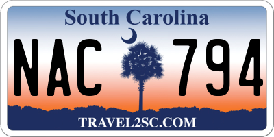 SC license plate NAC794