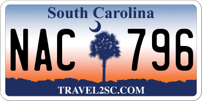 SC license plate NAC796