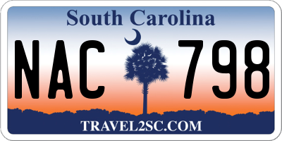 SC license plate NAC798