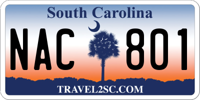 SC license plate NAC801