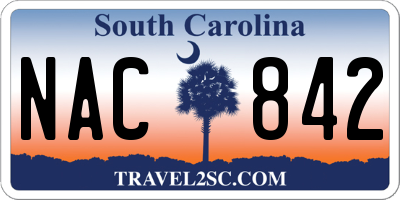 SC license plate NAC842