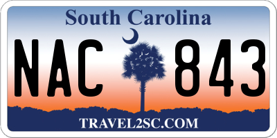 SC license plate NAC843