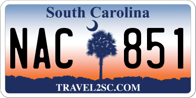 SC license plate NAC851