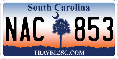 SC license plate NAC853