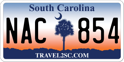 SC license plate NAC854