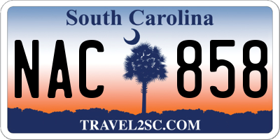 SC license plate NAC858