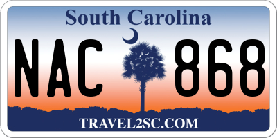 SC license plate NAC868