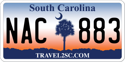 SC license plate NAC883
