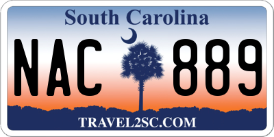 SC license plate NAC889