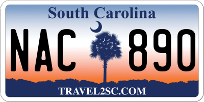 SC license plate NAC890