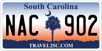 SC license plate NAC902