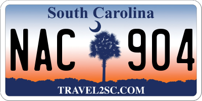 SC license plate NAC904