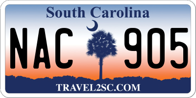 SC license plate NAC905