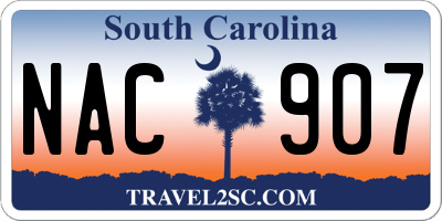 SC license plate NAC907