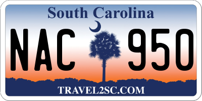 SC license plate NAC950